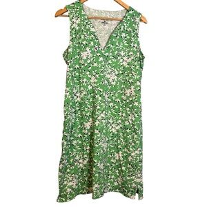 Draper James x Lands End Green‎ and White Floral Mini Sheath Dress Medium